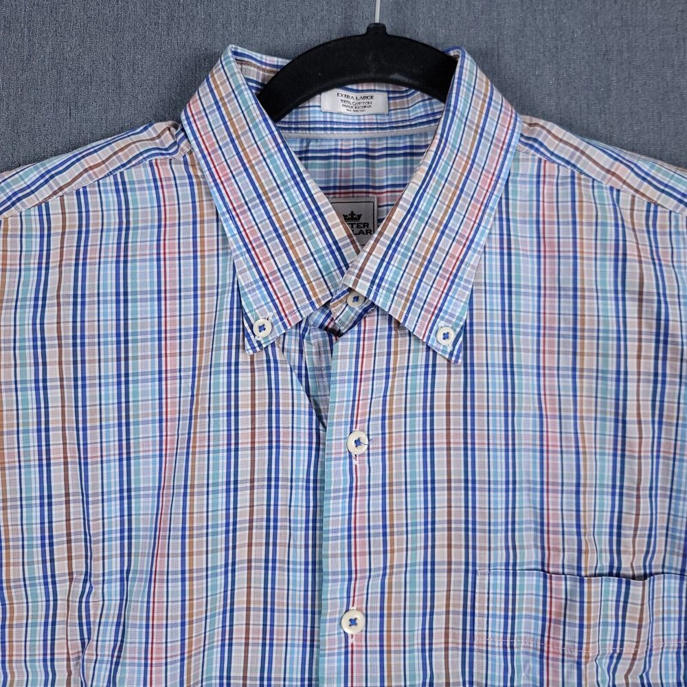 Peter Millar Crown Finish Shirt‎ Mens Size XL Check Long Sleeve Button Up